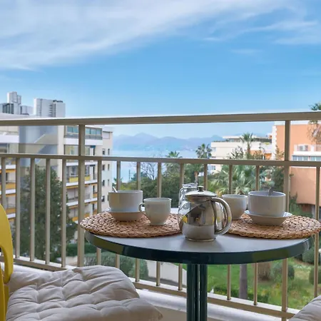 Terrasse De Timily - Vue Mer, Plage, Clim, Parking 戛纳